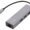 Adaptor USB-Fast Ethernet cu Hub USB 3.0 și 3.1, 0,17m