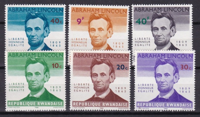 Rwanda 1969 Abraham Lincoln MI 97-102 MNH