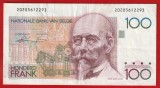 (1) BANCNOTA BELGIA - 100 FRANCS ND (1986-1889), PORTRET HENDRIK BEYAERT, SEMNATURI PAUL GENIE SI JEAN GODEAUX