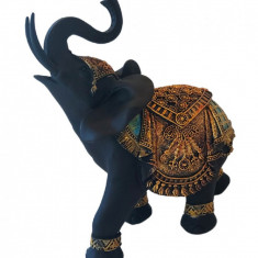 Statueta decorativa, Elefant, Negru, 18 cm, 8374A-D2