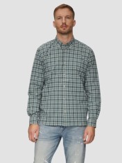 Camasa barbati cu maneca lunga, imprimeu in carouri, croiala Regular fit, Multicolor, L