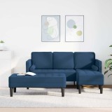 vidaXL Set de canapea 2 pcs Albastru 173 x 131 x 67 cm țesătură