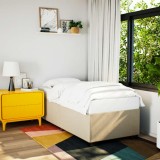 Cumpara ieftin Cadru de pat fără saltea, crem, 100x200 cm, textil