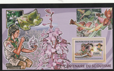 Republica Guinea 2006-Cercetasi,Flora,Orhidee,Colita dant.MNH,Mi.1027 foto