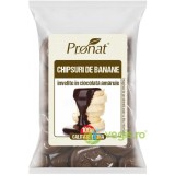 Chips-uri de Banane Invelite in Ciocolata Amaruie Ecologice/Bio 100g