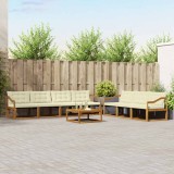 vidaXL Set de canapele de exterior cu pernă 8 pcs Natural și Crem 3369273