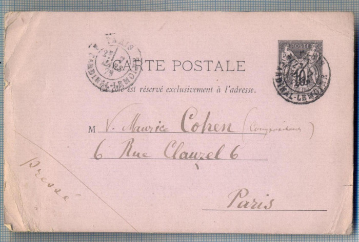 AX 272 CP VECHE -MAURICIU COHEN - COMPOZITOR -PARIS - 1879