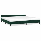 Cumpara ieftin Cadru de pat fara saltea, verde inchis, 200x200 cm, catifea