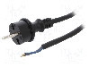 Cablu alimentare AC, 3m, 2 fire, culoare negru, cabluri, CEE 7/17 (C) mufa, PLASTROL - W-97198