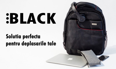 Rucsac (Ghiozdan) pentru laptop si tableta Mobile Tuning, 16 inch, antisoc, negru foto