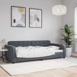 vidaXL Cadru de pat, gri &icirc;nchis, 90x200 cm, catifea