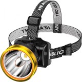 Lanterna Frontala LED Reincarcabila Whimlets - Ultra Luminoasa, Impermeabila, Usoara, cu 3 Moduri si Afisaj Inteligent al Bateriei pentru Pescuit si V