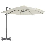 Umbrelă consolă de grădină, st&acirc;lp din aluminiu, nisipiu, 300 cm