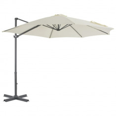 Umbrela suspendata cu stalp din aluminiu, nisipiu, 300 cm GartenMobel Dekor