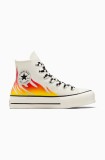 Converse tenisi Chuck Taylor All Star Lift femei, culoarea alb, A07892C