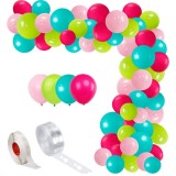 Set 150 Baloane Arcada Roz Verde Albastru - Decoratiuni Evenimente, Aniversari, Botez