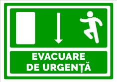 Indicator pentru evacuare de urgenta directie in jos foto