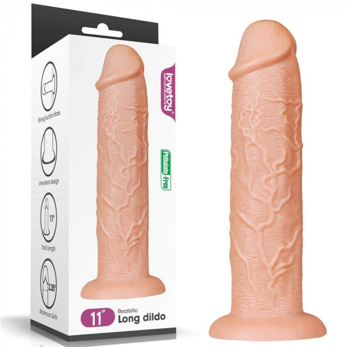 Realistic Long - Dildo Realistic cu Ventuză 27.5 cm