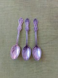 Lot de 3 lingurite din alpaca argintate, provenienta suedeza