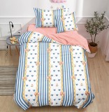 Cumpara ieftin Lenjerie De Pat Jail Xc008, Bumbac, 4 Piese, Cu Elastic, Albastru, Roz