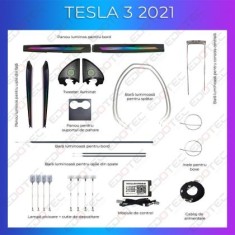 Lumini ambientale Tesla Model 3 2021 trimuri control telefon sau sistem original CarStore Technology