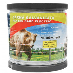 Sarma 1000m galvanizata pentru gard electric 1.6mm 200kg mistret urs (BK87608)