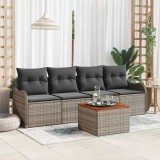 VidaXL Set de canapele pentru grădină Manual 5 pcs Gri 55 x 55 x 37 cm