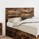 Cumpara ieftin Tablie cap cu headboard Stejar fumuriu 135 cm Lemn compozit