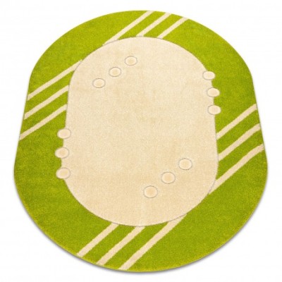 Covor DAISY oval 8866 Cadru verde, 160x220 cm foto