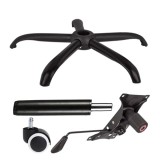 Cumpara ieftin Set placuta balans metalica 22 cm x 15 cm, baza 64 cm, rola universala cauciuc si cilindru piston, gaz, pentru scaune birou, negru, 35 cm