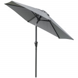 Cumpara ieftin Outsunny Umbrelă Inclinabilă pentru Grădină și Terasă 2.3x2m cu Deschidere Ușoară prin Manivelă, Structură Metalică și 6 Stinghii, Gri | Aosom Romania