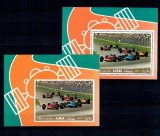 Ajman 1969 - Masini de curse, Formula , colita dantelata si nedantelata neuzata