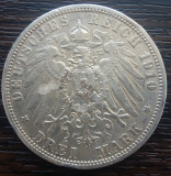 (A705) MONEDA DIN ARGINT GERMANIA, PRUSIA - 3 MARK 1910, LIT. A, WILHELM II, Europa