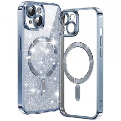 Husa MagSafe pentru Apple iPhone 14 Plus, Techsuit, Luxury Glitter, Bleu foto