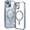 Husa MagSafe pentru Apple iPhone 14 Plus, Techsuit, Luxury Glitter, Bleu