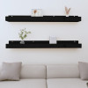 Rafturi de perete, 2 buc., negru, 110x12x9 cm, lemn masiv pin GartenMobel Dekor, vidaXL