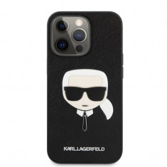 Husa Cover Karl Lagerfeld Saffiano K&amp;amp;amp;C Heads pentru iPhone 13 Pro Max Black foto