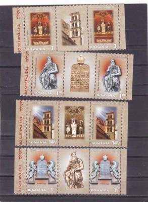 TABELELE LEGII,LEGILE LUMINII,JUDAIKA,+ VINIETA IN TRIPTIC,2013, MNH ** ROMANIA foto