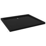 Cumpara ieftin Cadita de dus dreptunghiulara din ABS, negru, 80x90 cm