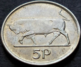 Moneda 5 PENCE - IRLANDA, anul 1992 * cod 4888