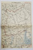 HARTA ZONEI TATARASTI - TARUTINO , LITOGRAFIE DE M.D. MOLDOVEANU , 1936, POLICROMA