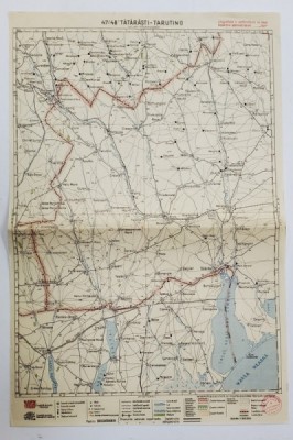 HARTA ZONEI TATARASTI - TARUTINO , LITOGRAFIE DE M.D. MOLDOVEANU , 1936, POLICROMA foto