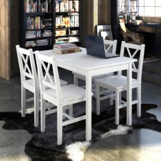 vidaXL Set mobilier de bucătărie, 5 piese, alb