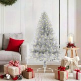 VidaXL Pom de Crăciun artificial pre-iluminat Argintiu 150 cm PET 3397189