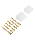Cupla 6 contacte cu protectie papuc auto 6x tata+mama 6.3mm