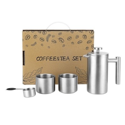 Set Cafea cu Stil, Infuzor si accesorii Silver, 2 cesti, Lingura dozatoare de 30 g, realizate din otel inoxidabil foto