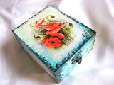 cutie lemn decorata cu maci 20626