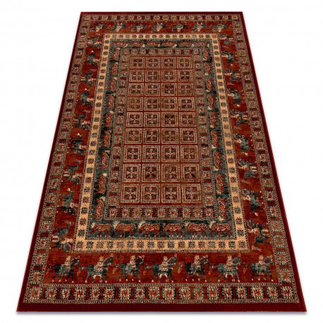 Covor de l&acirc;nă KASHQAI 4301 300 oriental, cadru teracotă / verde, 160x240 cm