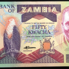 Bancnota EXOTICA 50 KWACHA - ZAMBIA, anul 1986 *Cod 782 - NECIRCULATA