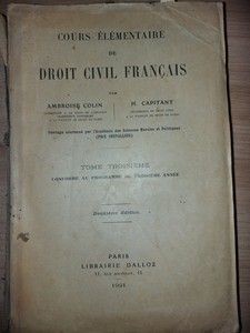 Cours elementaire de droit civil francais- Ambroise Colin, H. Capitant foto